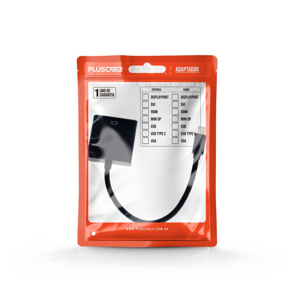 Adaptador Mini Displayport M / HDMI F, PLUSCABLE ADP-MDPHDMI110BK - Imagem 3